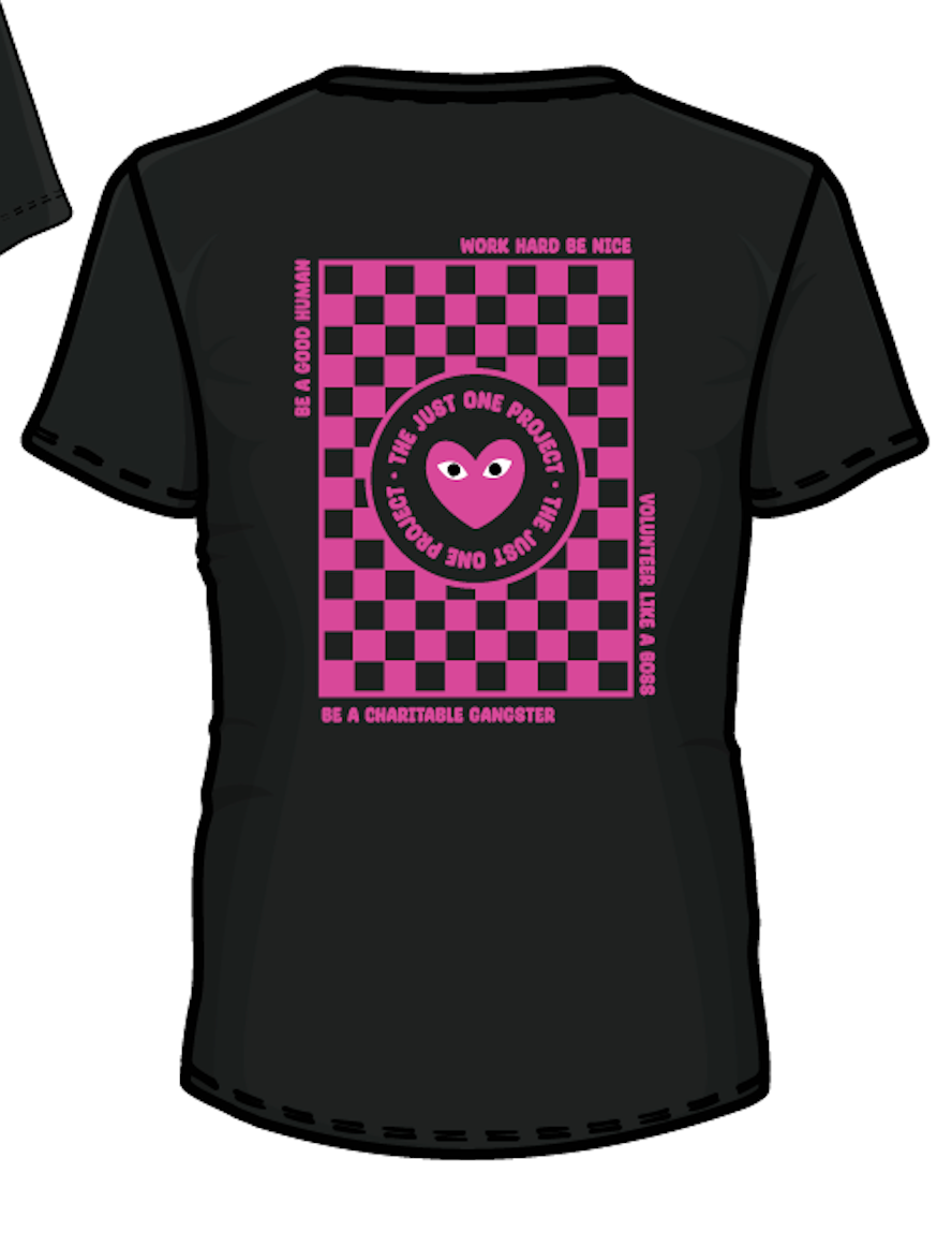 Black Checkerboard Heart Tee, image size:888x1162